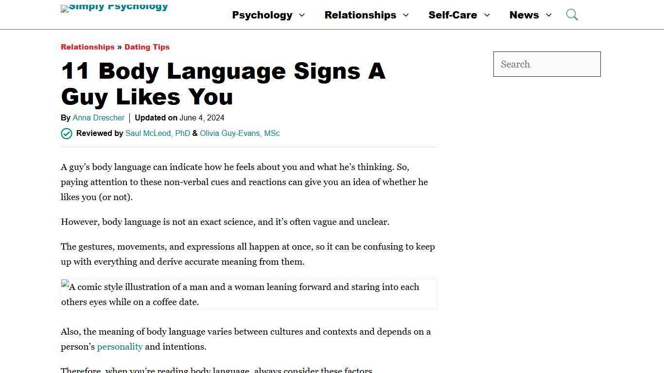 11 Body Language Signs a Guy Likes You