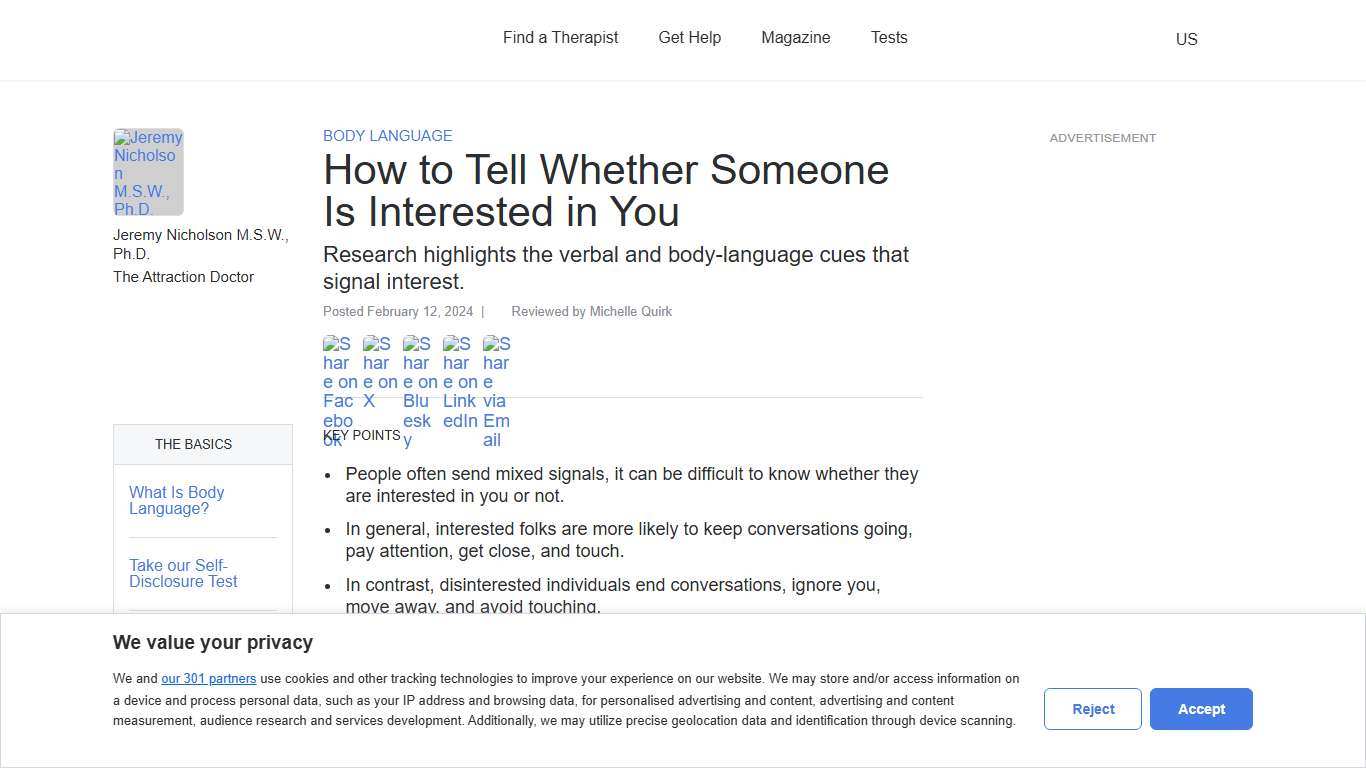 How to Tell Whether Someone Is Interested in You Psychology Today